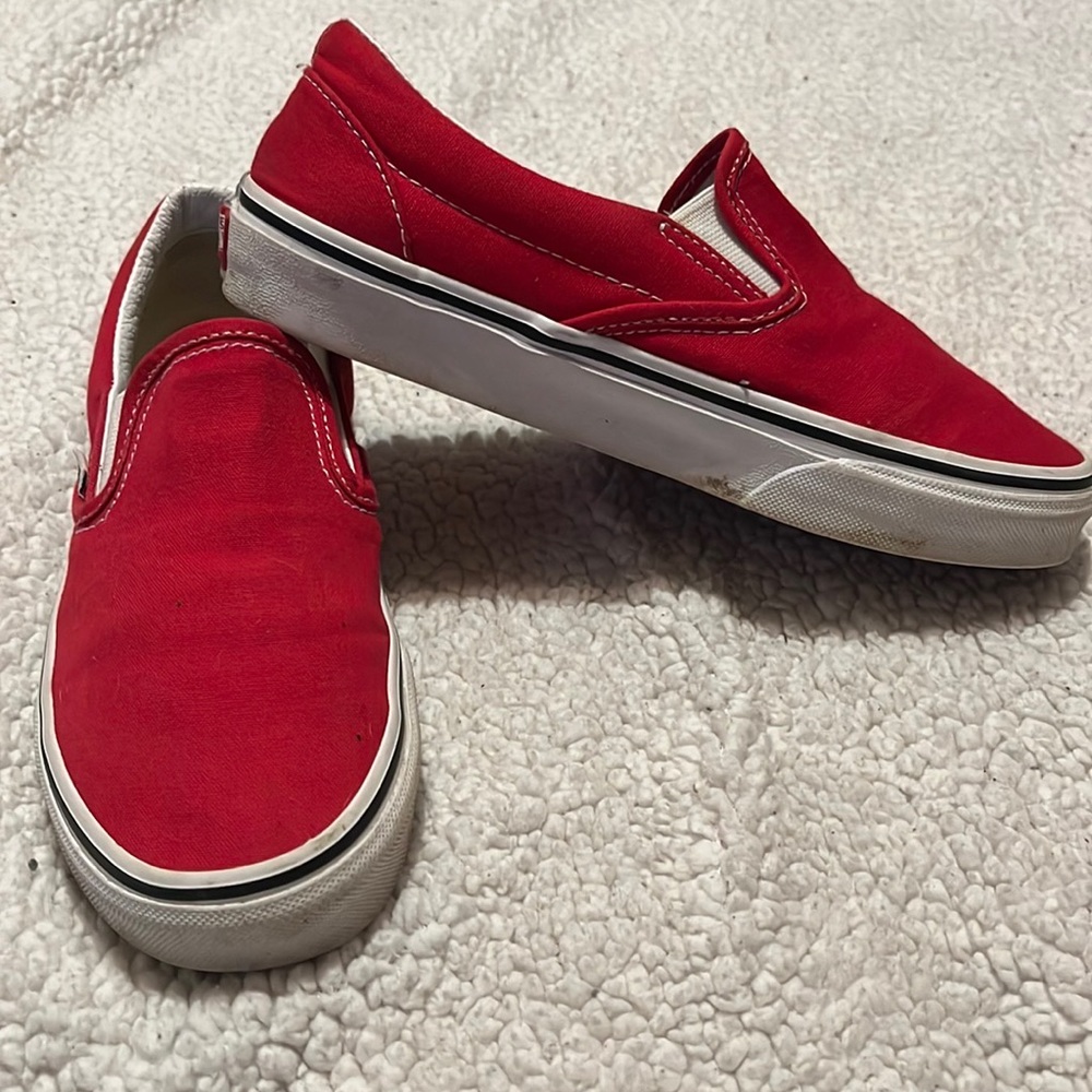 Red Vans Slips ons sneakers